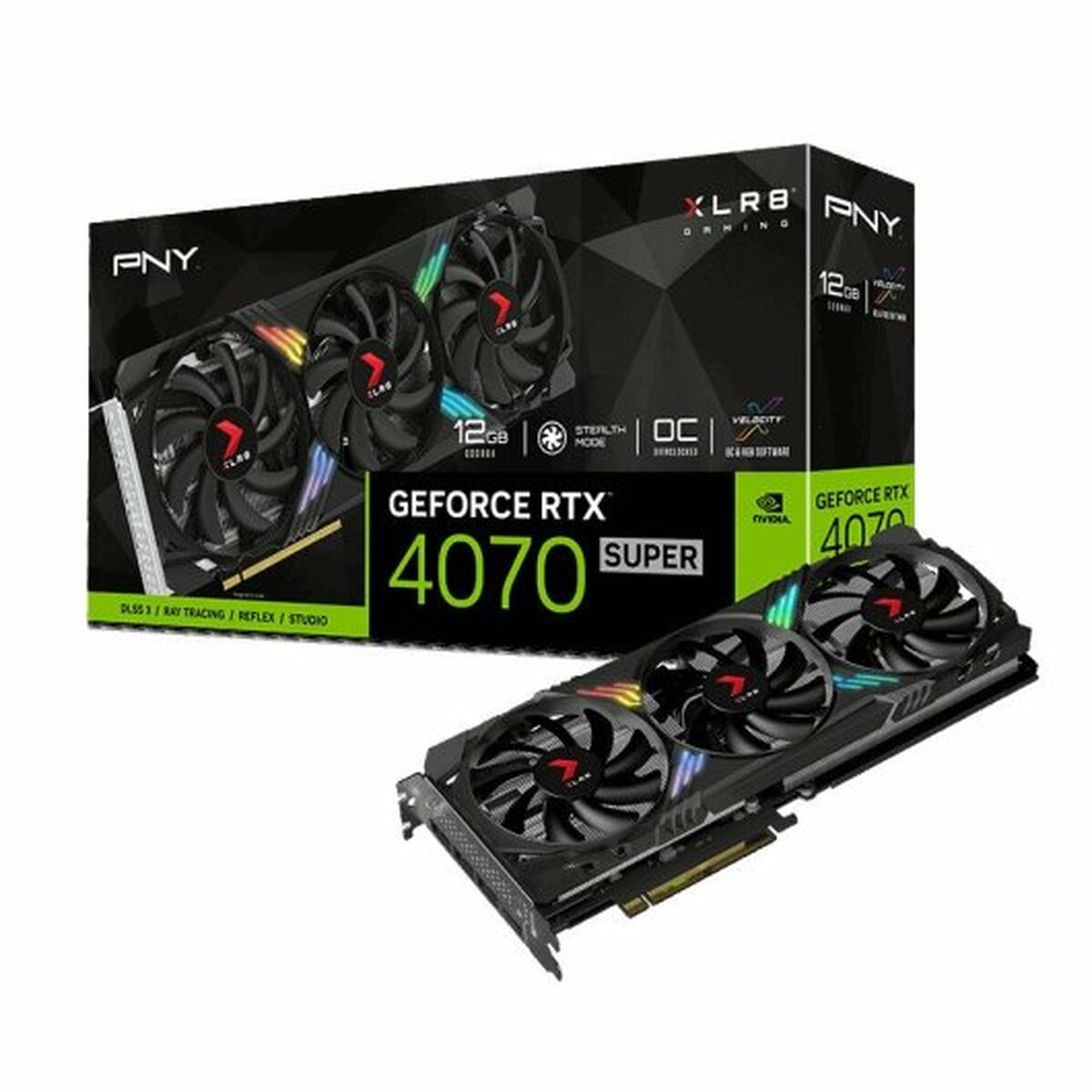 Carte Graphique PNY VCG4070S12TFXXPB1-O RTX 4070 SUPER 12 GB GDDR6X