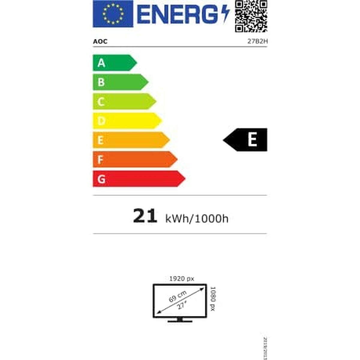 Écran AOC 27B2H/EU 27" LED IPS Flicker free 75 Hz