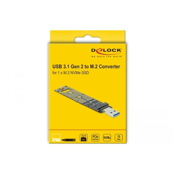 Adaptateur pour Disque Dur DELOCK 64069 Vert USB USB 3.1 PCIe M.2