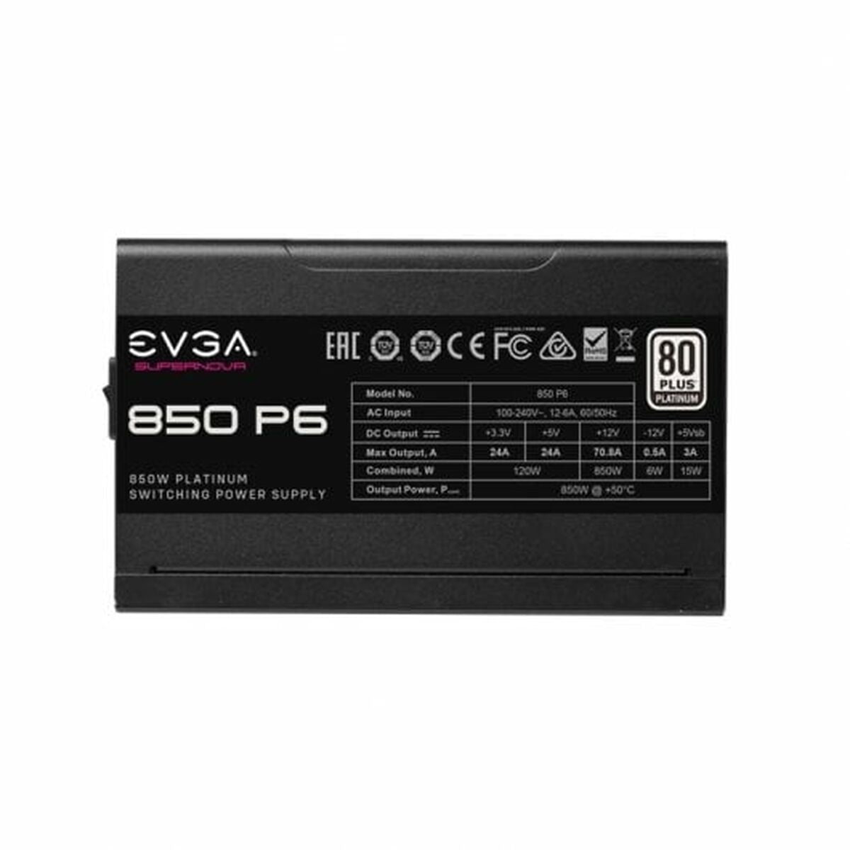 Bloc d’Alimentation Evga SuperNOVA 850 P6 850 W 6 W 80 PLUS Platinum