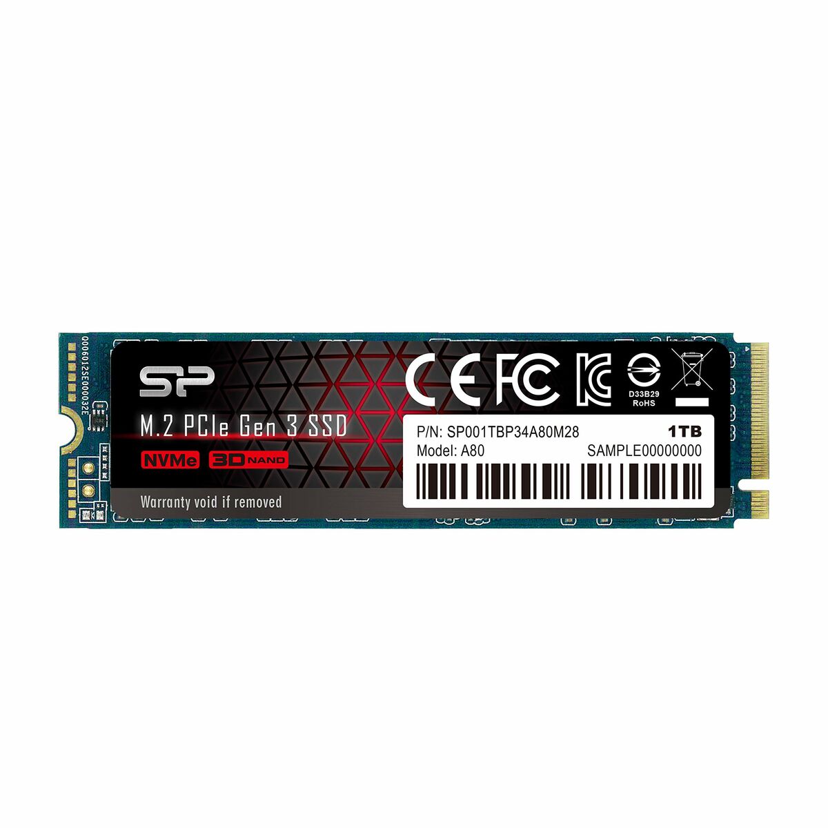 Disque dur Silicon Power SP001TBP34A80M28 M.2 SSD 1 TB SSD