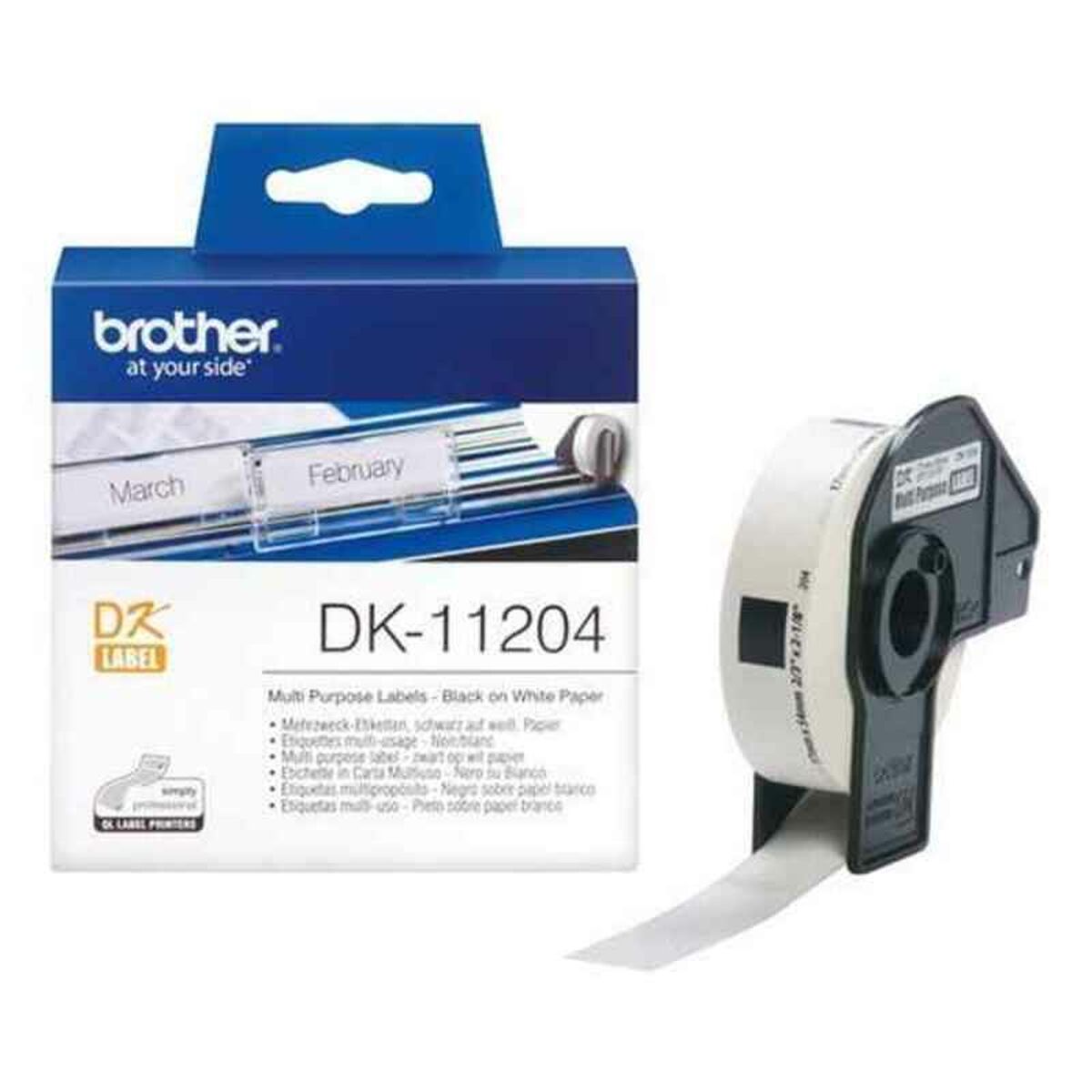 Etiquettes pour Imprimante Multiusage Brother DK11204 (17 x 54 mm) Blanc