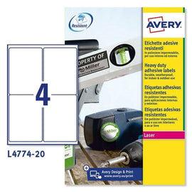 Etiquettes pour Imprimante Avery L4774 Blanc 20 Volets 99,1 x 139 mm (5 Unités) - 0