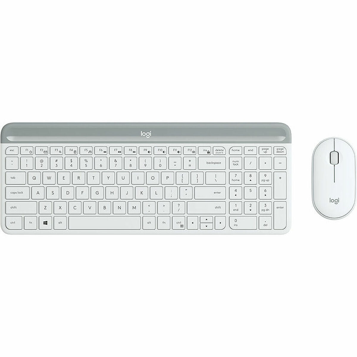 Souris & clavier Logitech Slim Wireless Combo MK470 Blanc Espagnol Qwerty