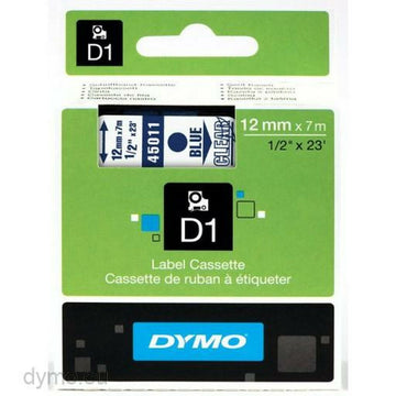 Ruban Laminé pour Etiqueteuses Dymo D1 45011 12 mm LabelManager™ Bleu Transparent (5 Unités) - 0