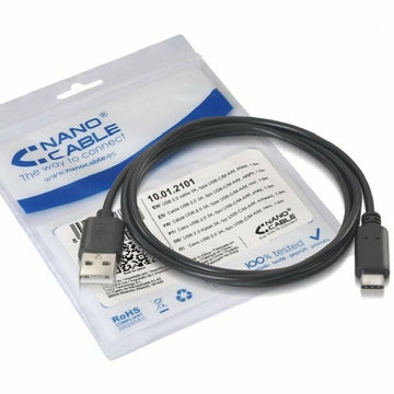 Câble USB A vers USB C NANOCABLE 10.01.2102 Noir 2 m - 0