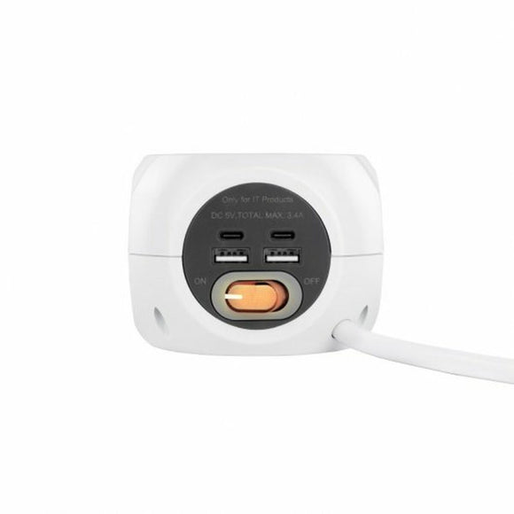 Réglette NANOCABLE 10.37.0004-BK Blanc 1,4 m