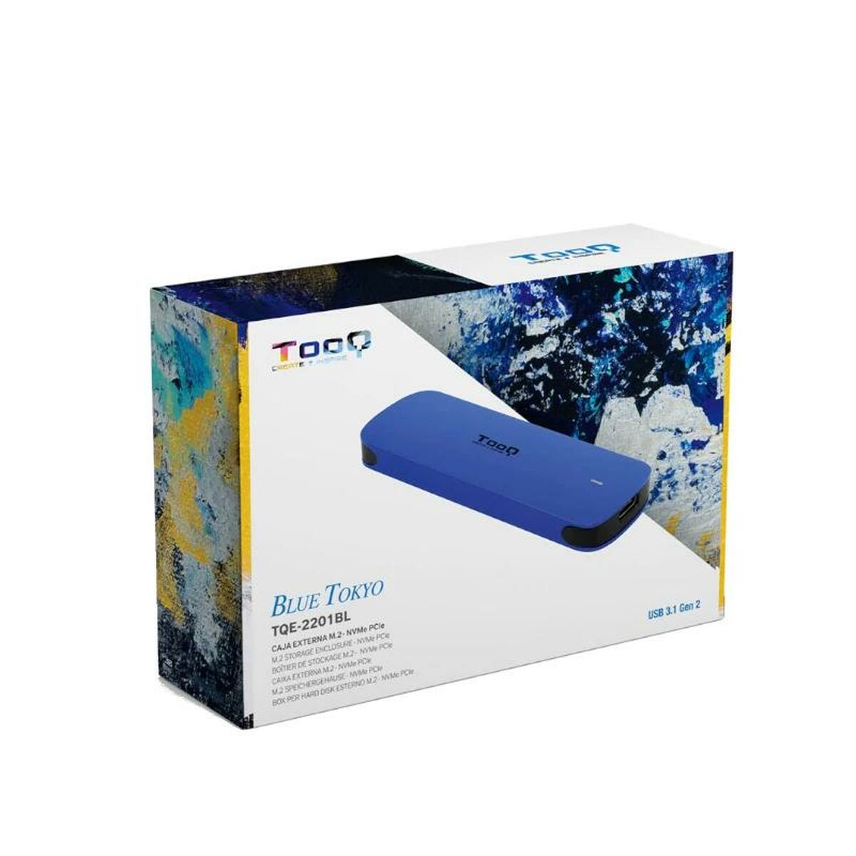 Boîtier Externe TooQ TQE-2201BL Bleu USB USB-C M.2