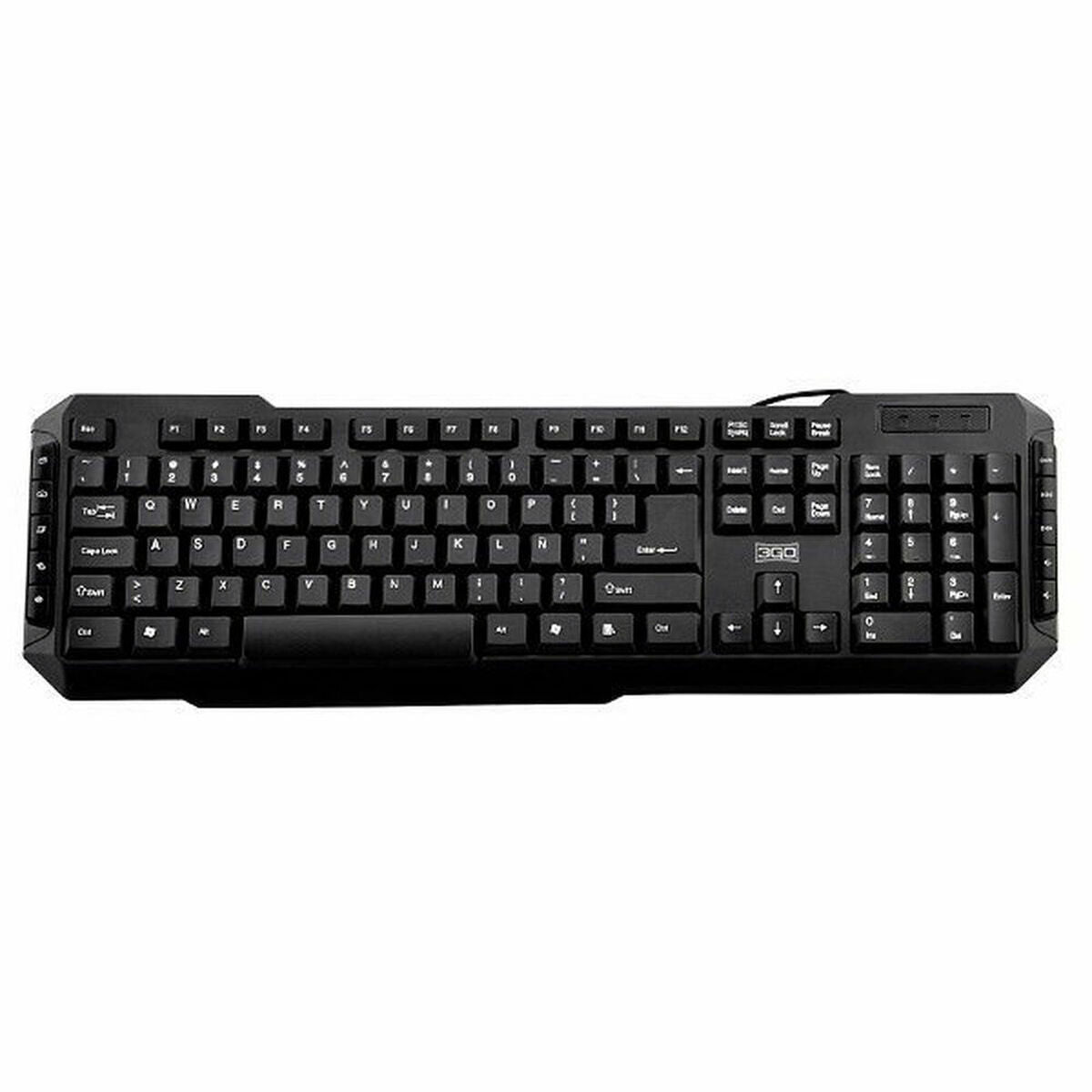Clavier 3GO KBDRILEPS2-22 Espagnol Qwerty Noir Multicouleur