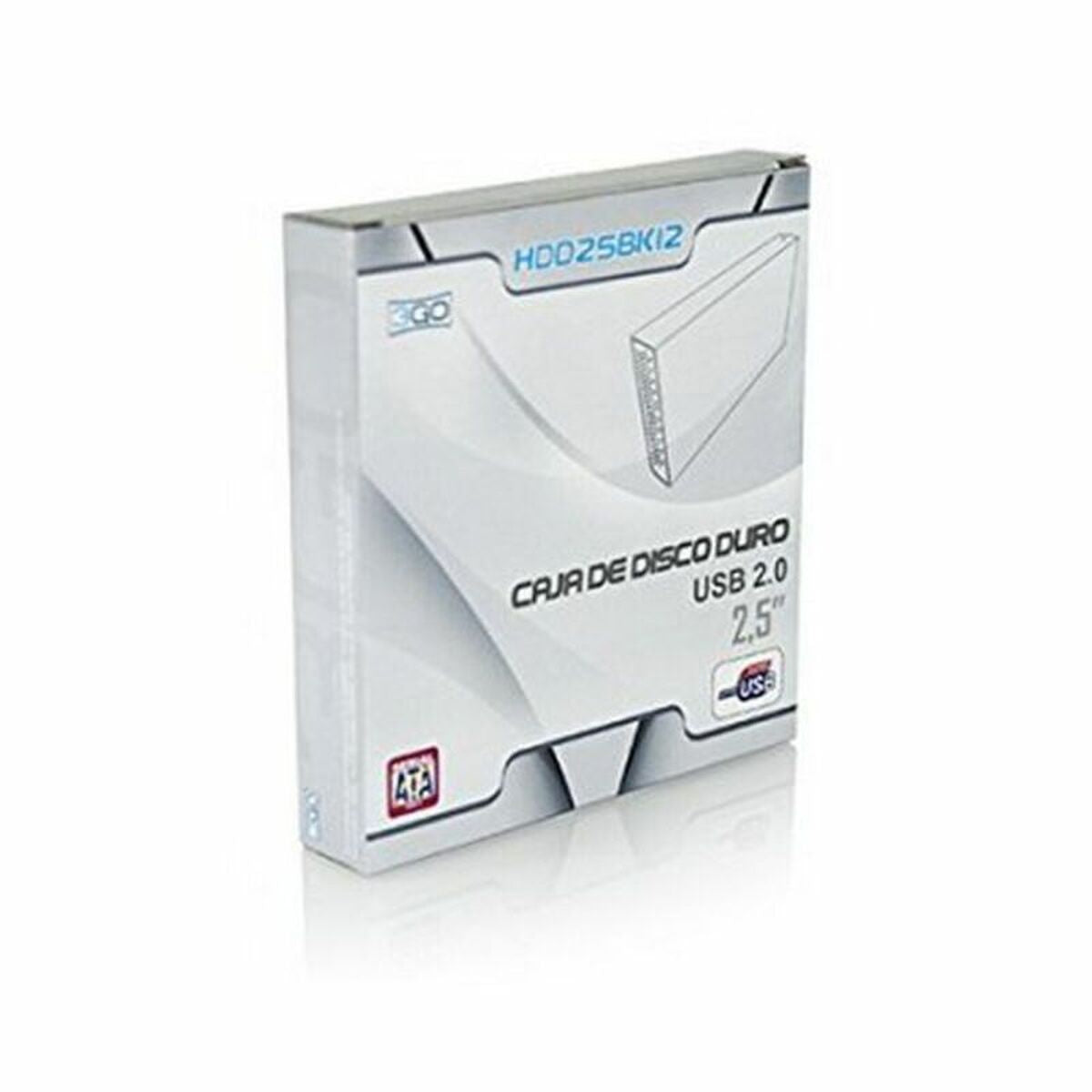 Boîtier pour disque dur 2,5" USB 3GO HDD25BK12 Noir USB USB 2.0