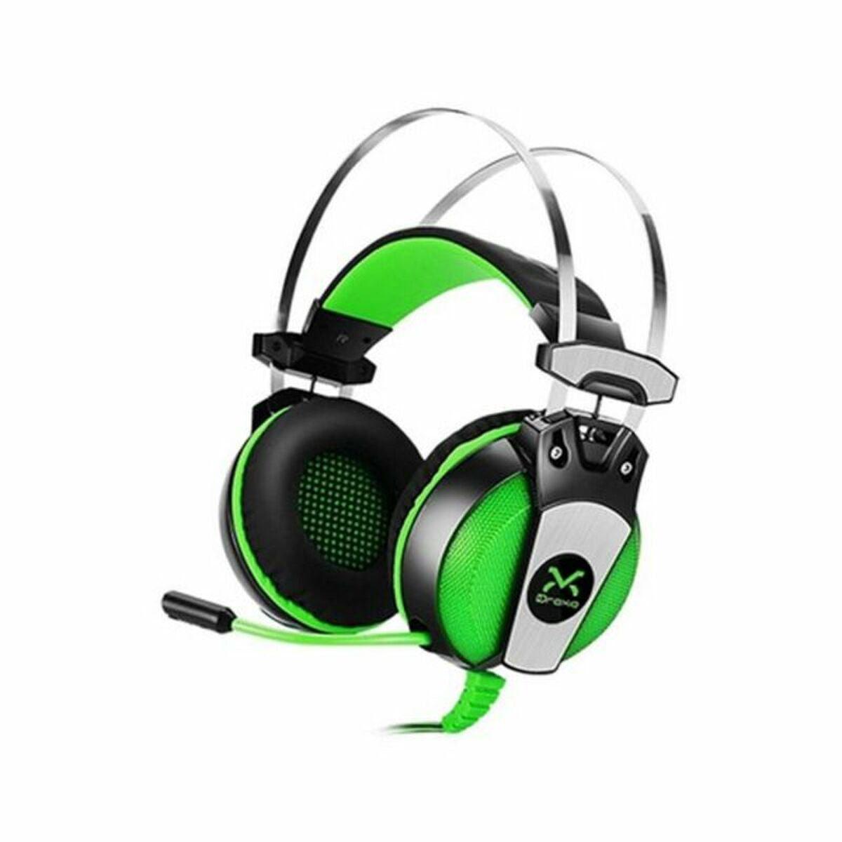 Casques avec Micro Gaming Droxio HADLOK USB Noir Noir/Vert - 0