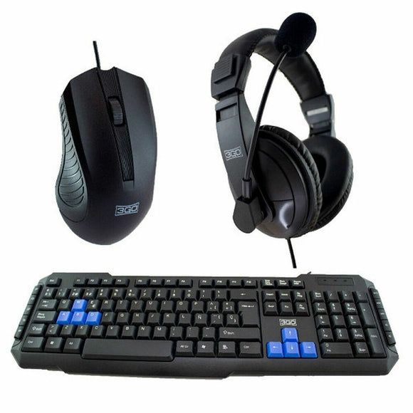 Pack Gaming 3GO COMBODRILEH2 Espagnol Qwerty Noir Multicouleur