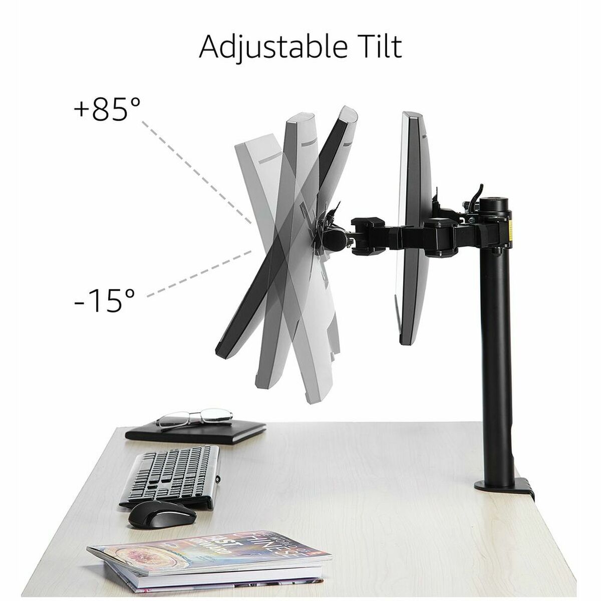 Support de table d'écran Amazon Basics DLB112 Noir (Reconditionné B)